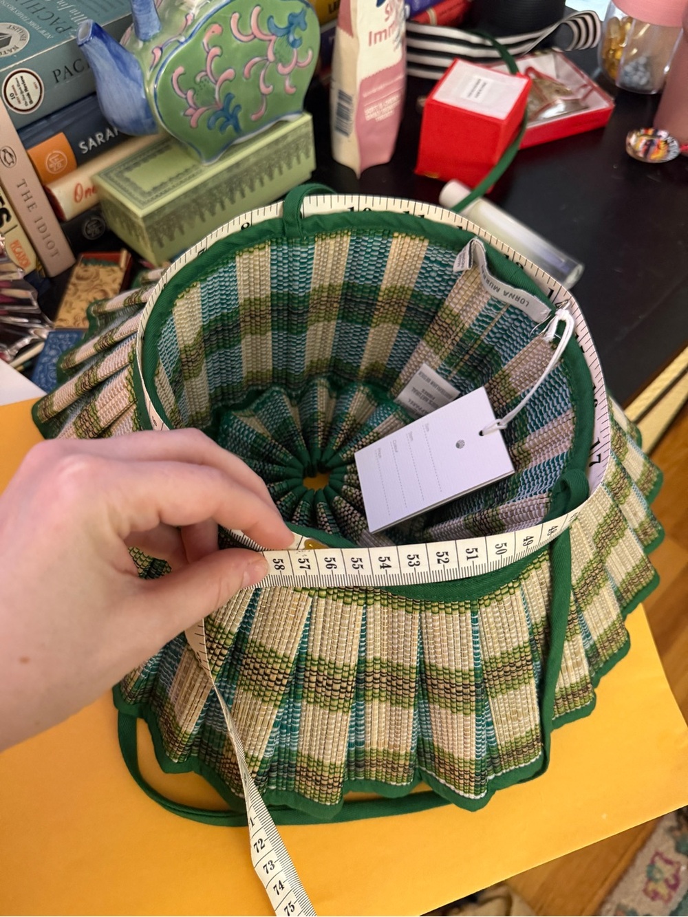 Lorna Murray Darwin Island Capri Maxi Hat - Green & Cream Plaid - Picture 6 of 6